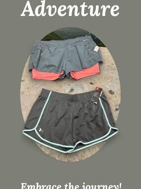HeatGear, Woman, 2 Sports Shorts $16 Each, Gray, Size XL, Loose.!